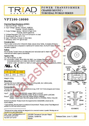 VPT100-10000 datasheet  